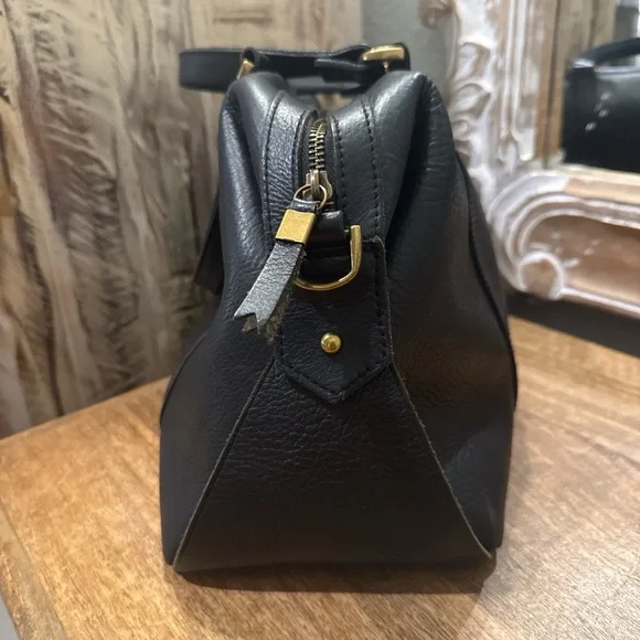 Madewell Black Leather Satchel Bag with Detachable Shoulder Strap - Picture 2 of 11